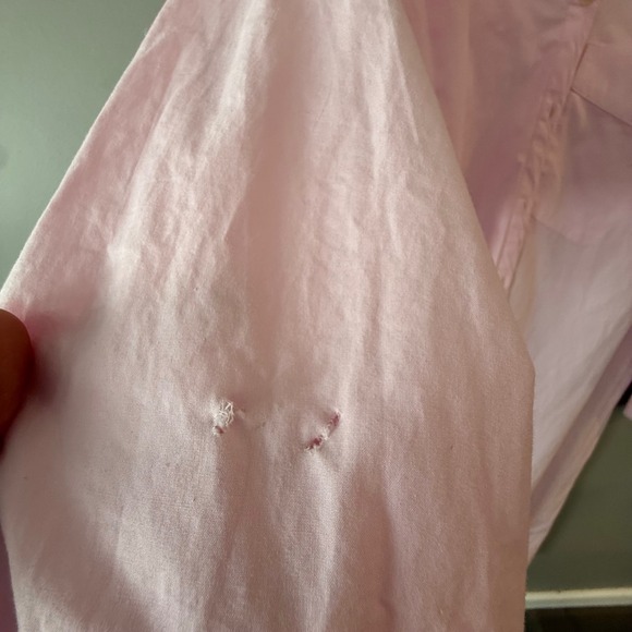 Maeve Anthropologie Soren Shirt Dress Pink Poplin Midi Oversized 1X Small Flaw - Picture 12 of 15